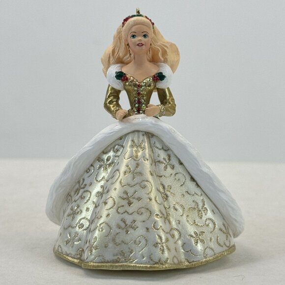 Vintage 1994 Hallmark Holiday Barbie Keepsake Ornament Second Edition Gold - Picture 2 of 16